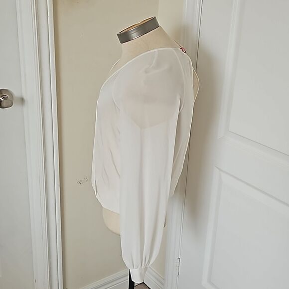 Marciano Women's Puff Sleeves With Elastic Waistband Size Small Off White - Picture 3 of 16